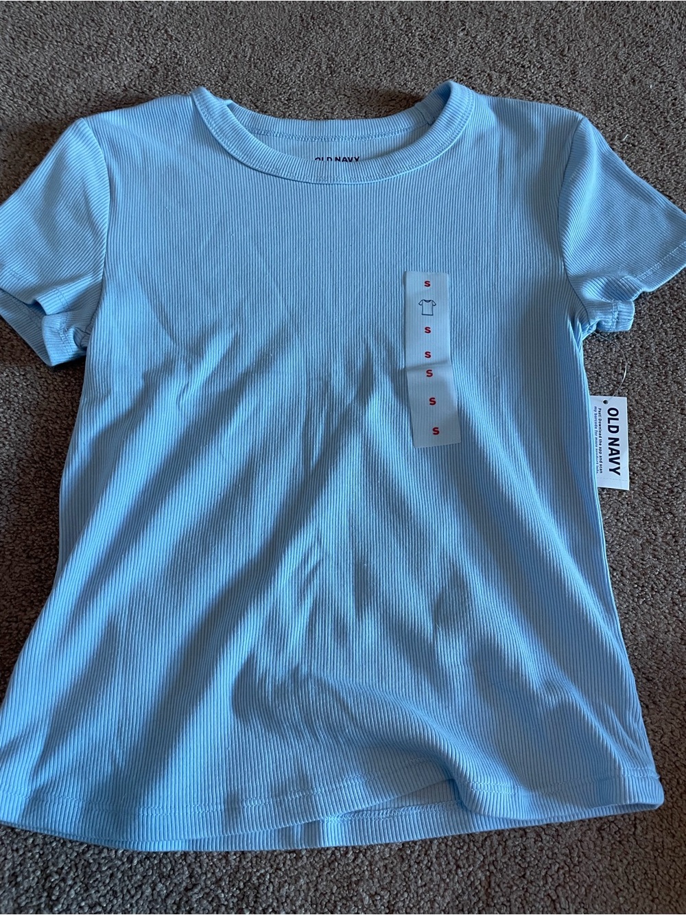 Old Navy Light Blue Ribbed Short Sleeve Tee - NWT